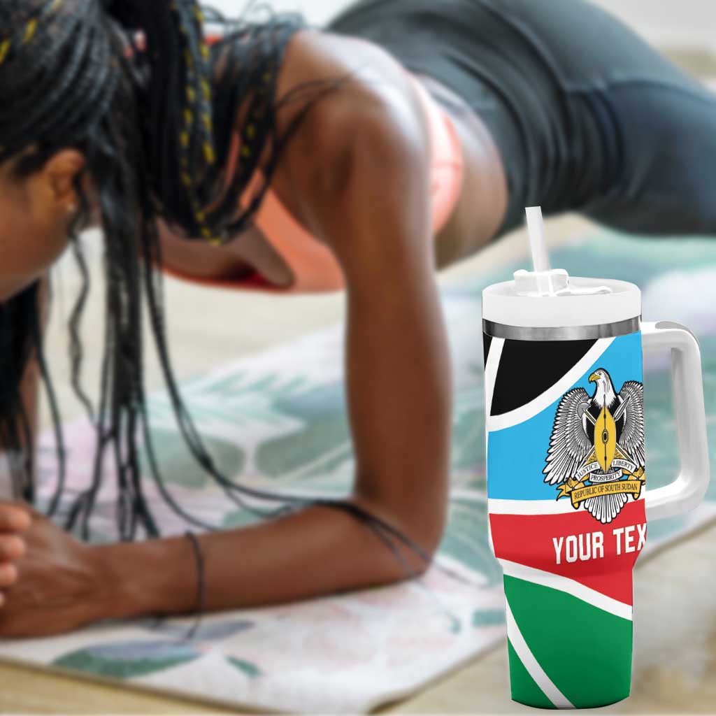 Afro Basketball Custom South Sudan Tumbler With Handle Come On Bright Stars - African Pride