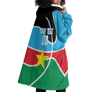 Afro Basketball Custom South Sudan Wearable Blanket Hoodie Come On Bright Stars - African Pride