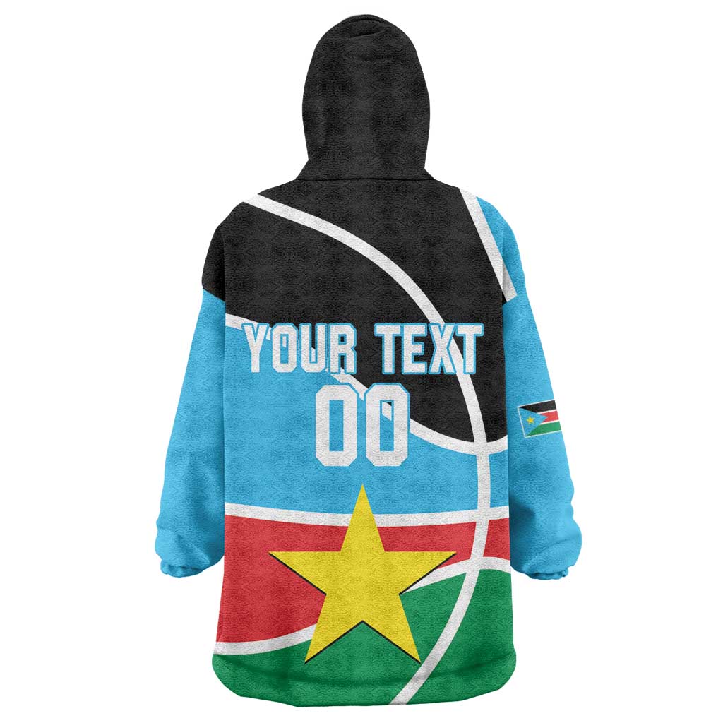 Afro Basketball Custom South Sudan Wearable Blanket Hoodie Come On Bright Stars - African Pride
