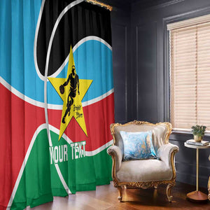 Afro Basketball Custom South Sudan Window Curtain Come On Bright Stars - African Pride