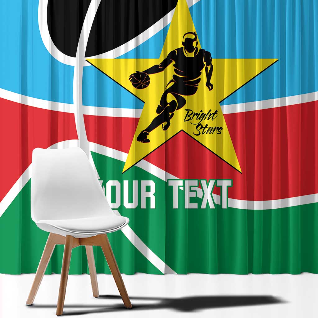 Afro Basketball Custom South Sudan Window Curtain Come On Bright Stars - African Pride