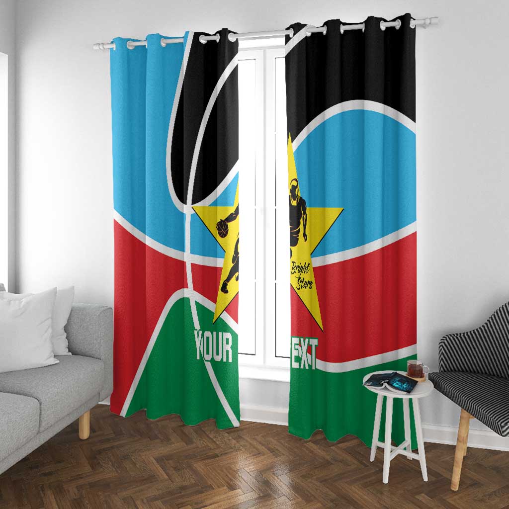 Afro Basketball Custom South Sudan Window Curtain Come On Bright Stars - African Pride