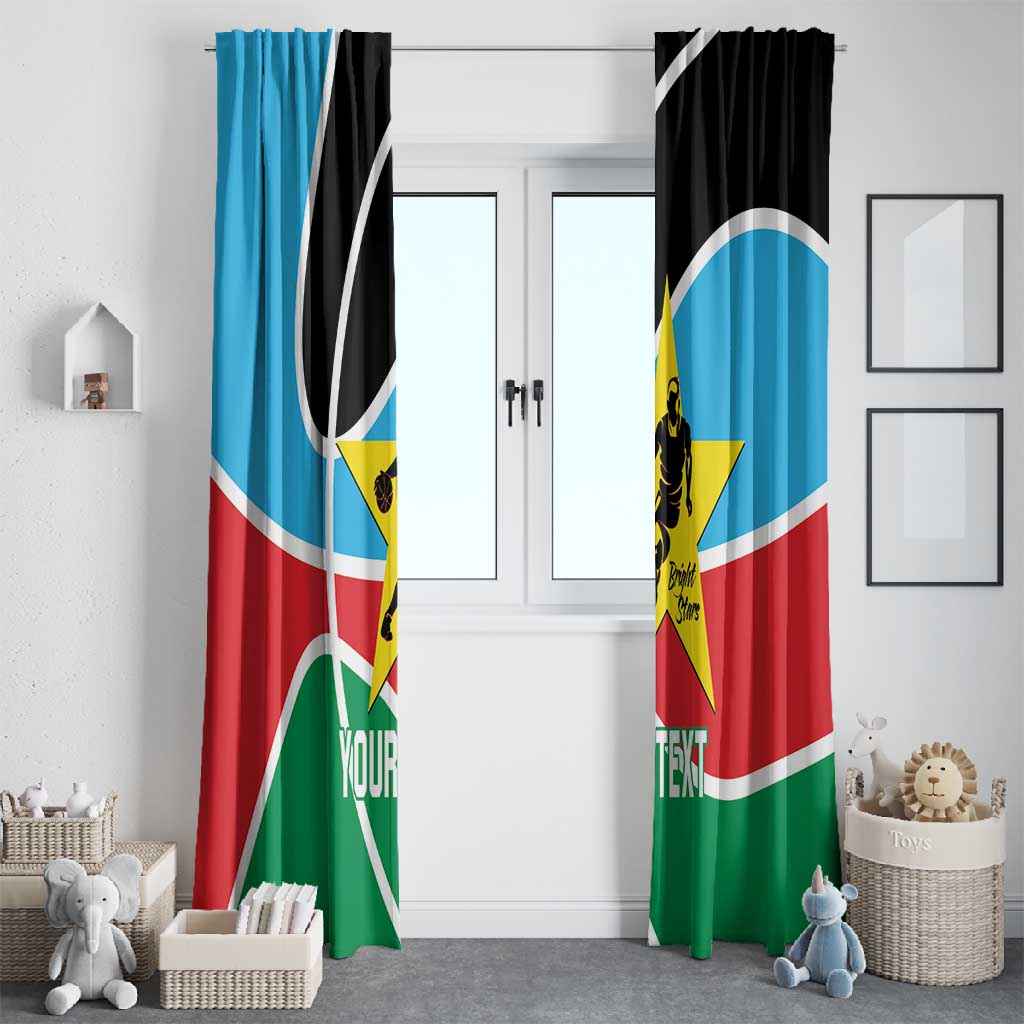 Afro Basketball Custom South Sudan Window Curtain Come On Bright Stars - African Pride