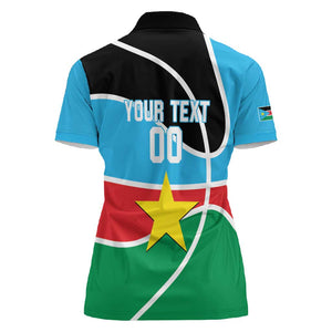 Afro Basketball Custom South Sudan Women Polo Shirt Come On Bright Stars - African Pride