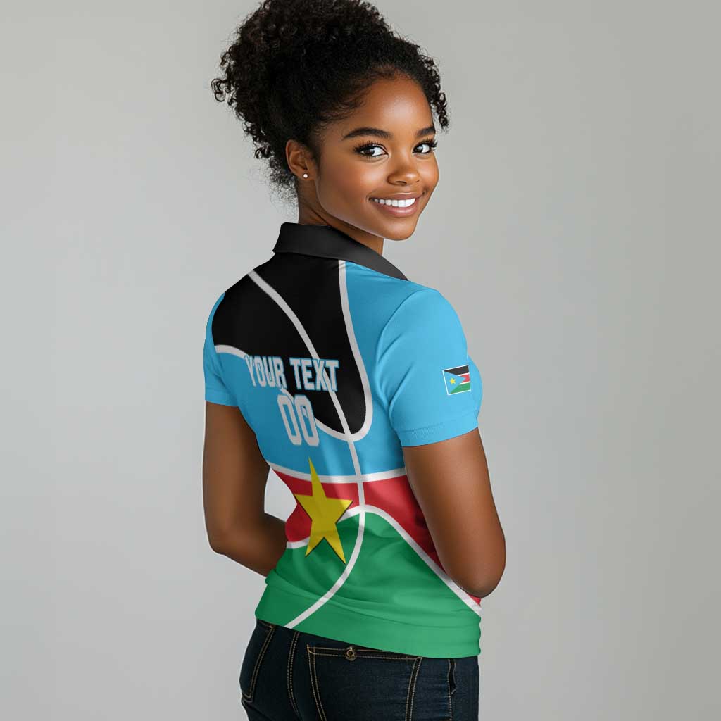 Afro Basketball Custom South Sudan Women Polo Shirt Come On Bright Stars - African Pride