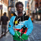 Afro Basketball Custom South Sudan Zip Hoodie Come On Bright Stars - African Pride