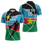 South Sudan Basketball Custom Zipper Polo Shirt Come On Bright Stars