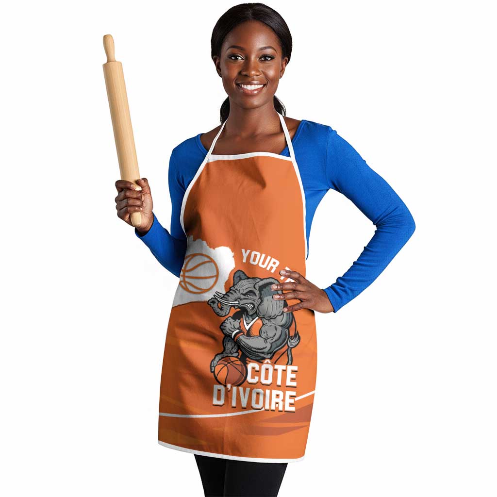 Ivory Coast Basketball Custom Apron Allez Les Elephants