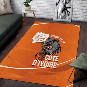 Afro Basketball Custom Ivory Coast Area Rug Allez Les Elephants - African Pride
