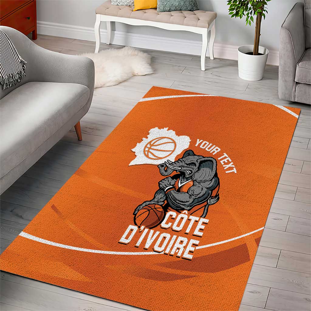 Afro Basketball Custom Ivory Coast Area Rug Allez Les Elephants - African Pride