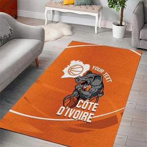 Afro Basketball Custom Ivory Coast Area Rug Allez Les Elephants - African Pride