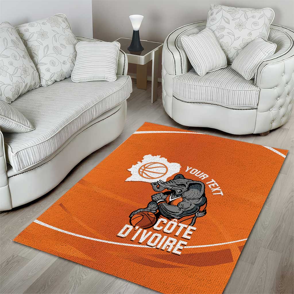 Afro Basketball Custom Ivory Coast Area Rug Allez Les Elephants - African Pride