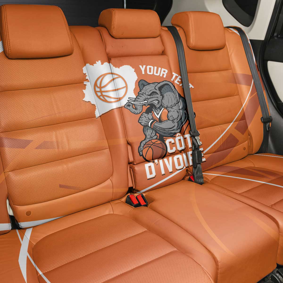 Afro Basketball Custom Ivory Coast Back Car Seat Cover Allez Les Elephants - African Pride