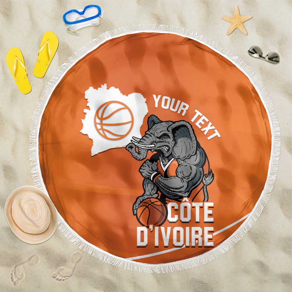 Afro Basketball Custom Ivory Coast Beach Blanket Allez Les Elephants - African Pride
