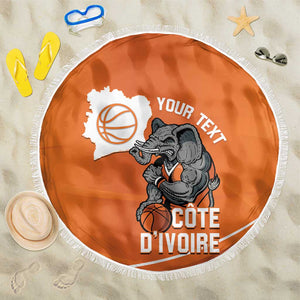 Afro Basketball Custom Ivory Coast Beach Blanket Allez Les Elephants - African Pride