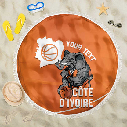Afro Basketball Custom Ivory Coast Beach Blanket Allez Les Elephants - African Pride
