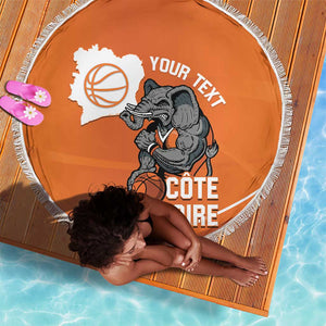 Afro Basketball Custom Ivory Coast Beach Blanket Allez Les Elephants - African Pride