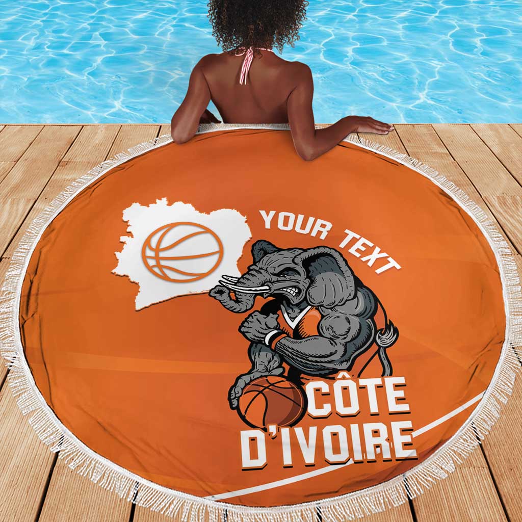 Afro Basketball Custom Ivory Coast Beach Blanket Allez Les Elephants - African Pride