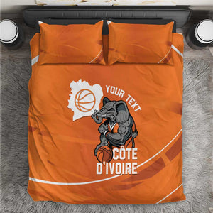 Afro Basketball Custom Ivory Coast Bedding Set Allez Les Elephants - African Pride
