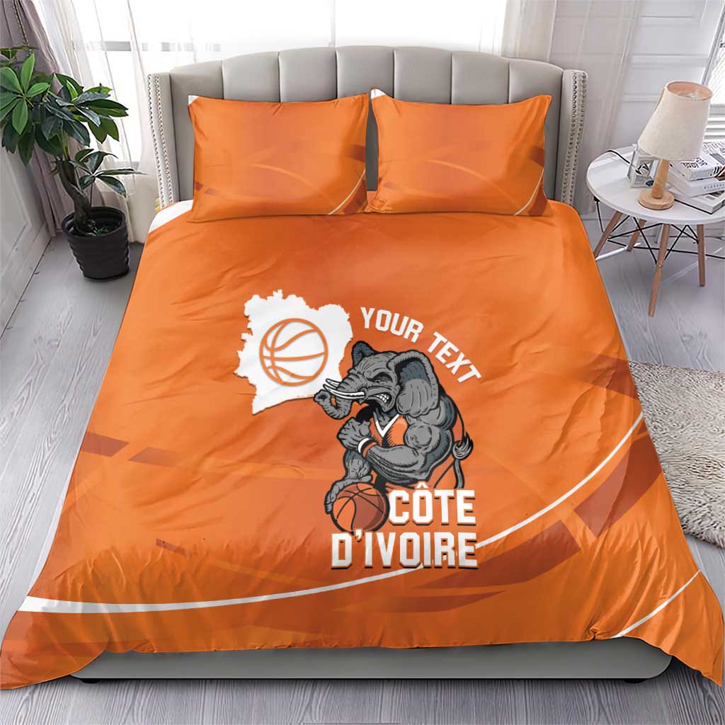Afro Basketball Custom Ivory Coast Bedding Set Allez Les Elephants - African Pride