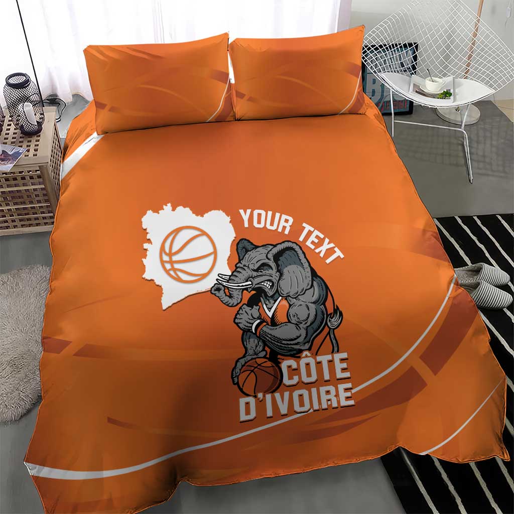 Afro Basketball Custom Ivory Coast Bedding Set Allez Les Elephants - African Pride