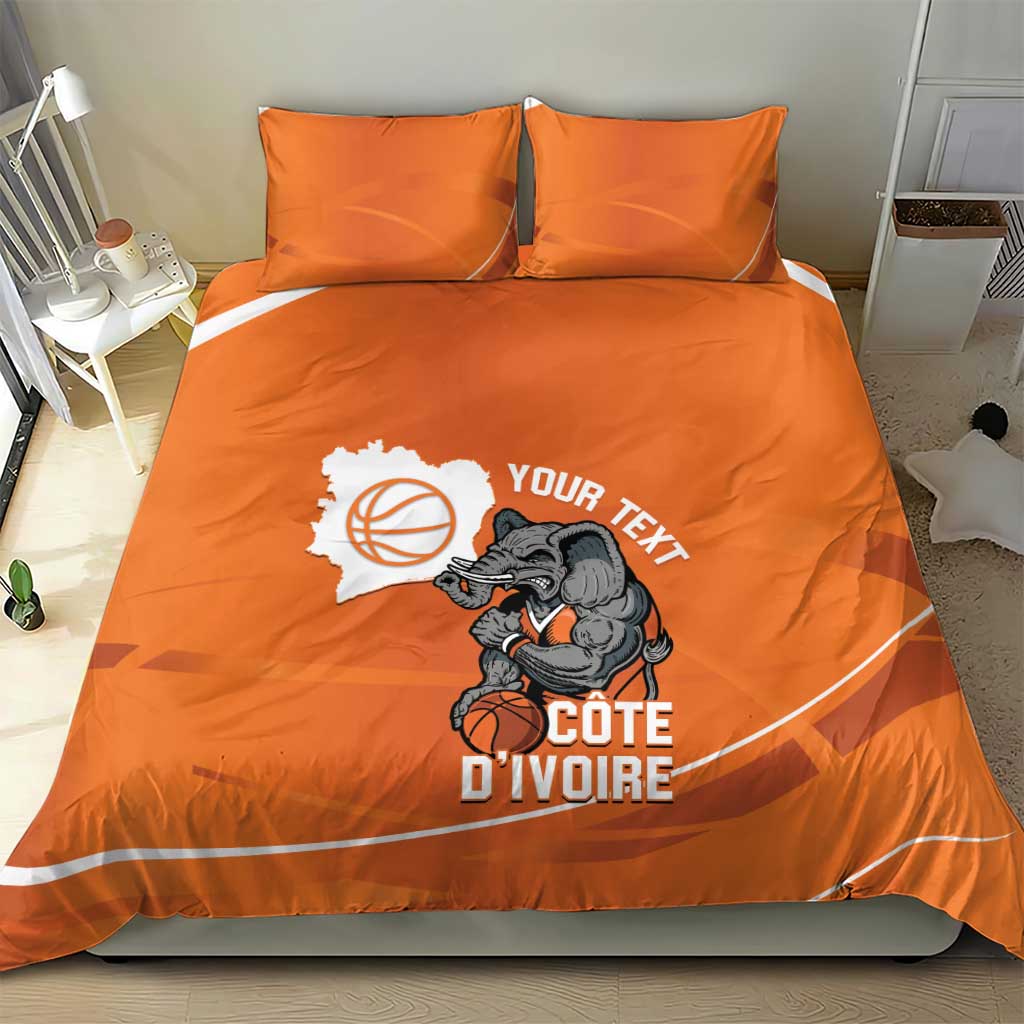 Afro Basketball Custom Ivory Coast Bedding Set Allez Les Elephants - African Pride