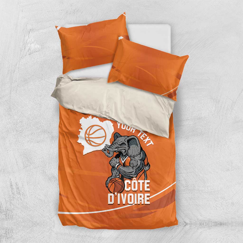 Afro Basketball Custom Ivory Coast Bedding Set Allez Les Elephants - African Pride