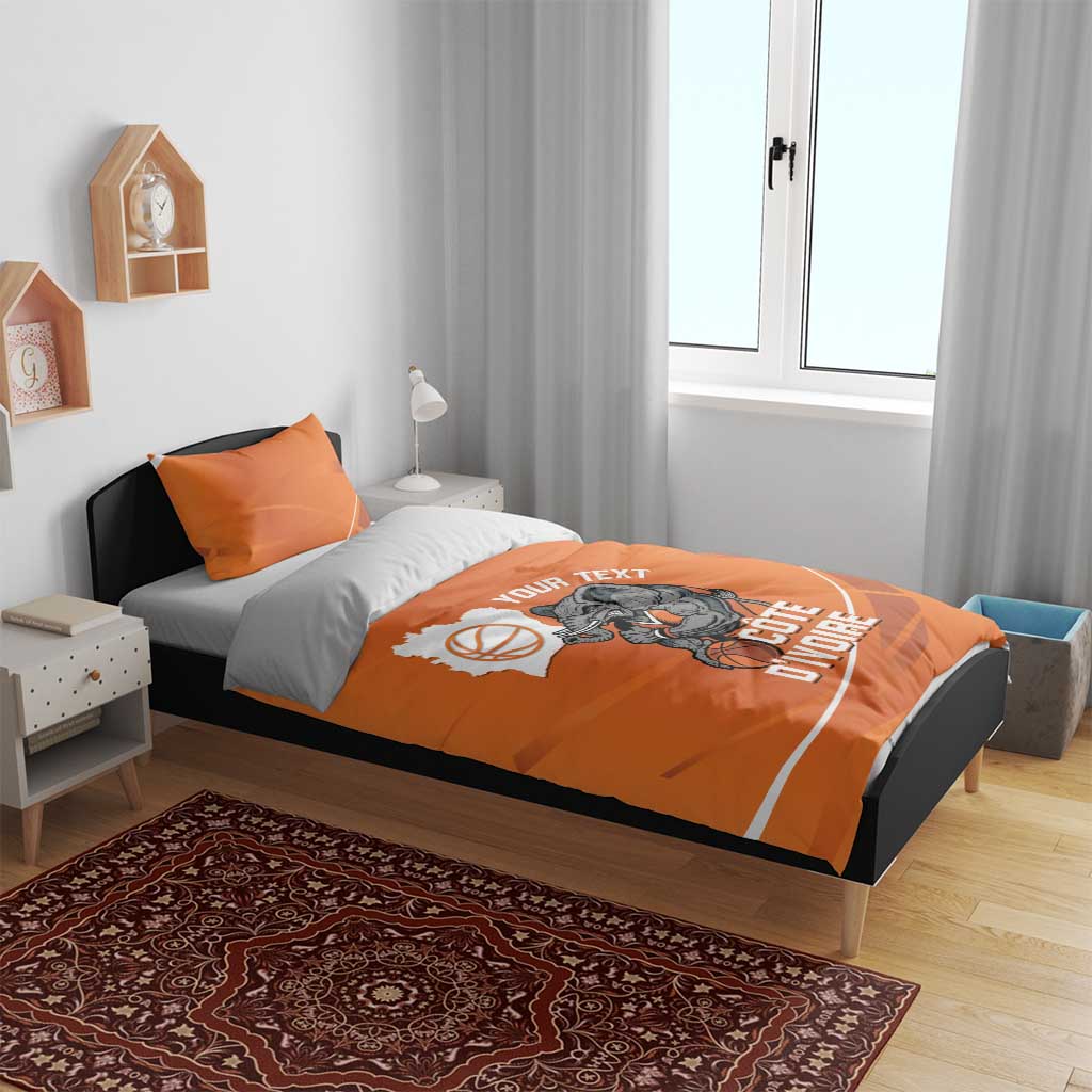 Afro Basketball Custom Ivory Coast Bedding Set Allez Les Elephants - African Pride