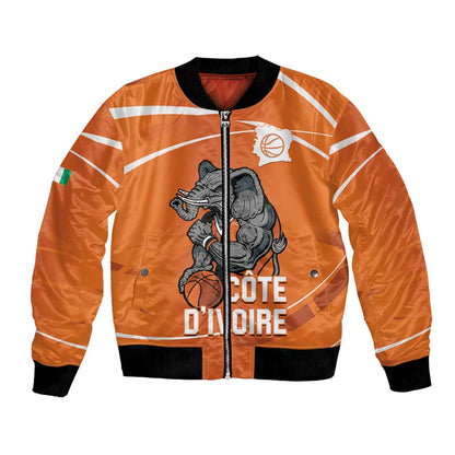 Afro Basketball Custom Ivory Coast Bomber Jacket Allez Les Elephants - African Pride