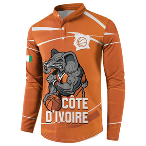 Ivory Coast Basketball Custom Button Sweatshirt Allez Les Elephants