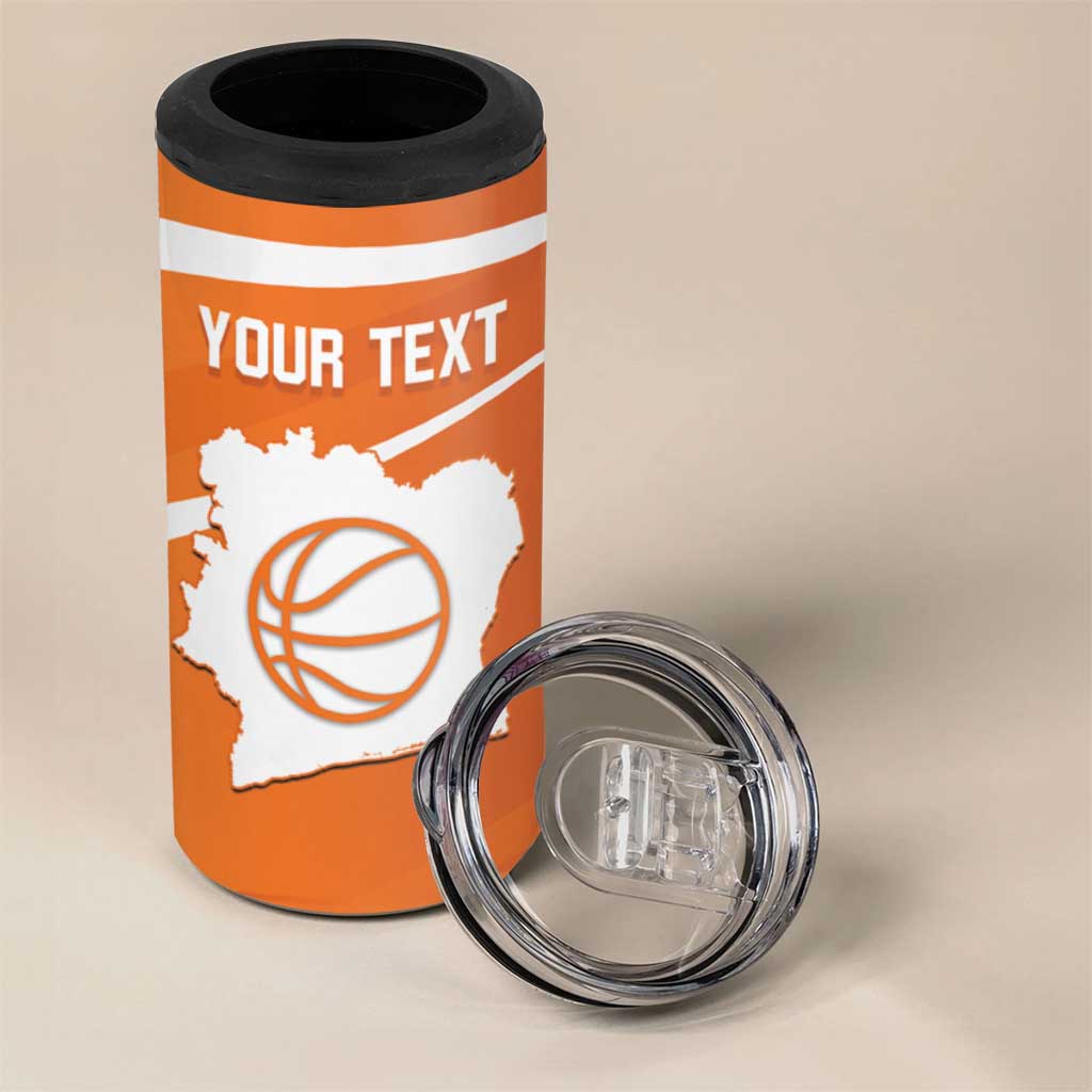 Afro Basketball Custom Ivory Coast 4 in 1 Can Cooler Tumbler Allez Les Elephants - African Pride