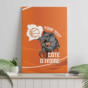 Afro Basketball Custom Ivory Coast Canvas Wall Art Allez Les Elephants - African Pride