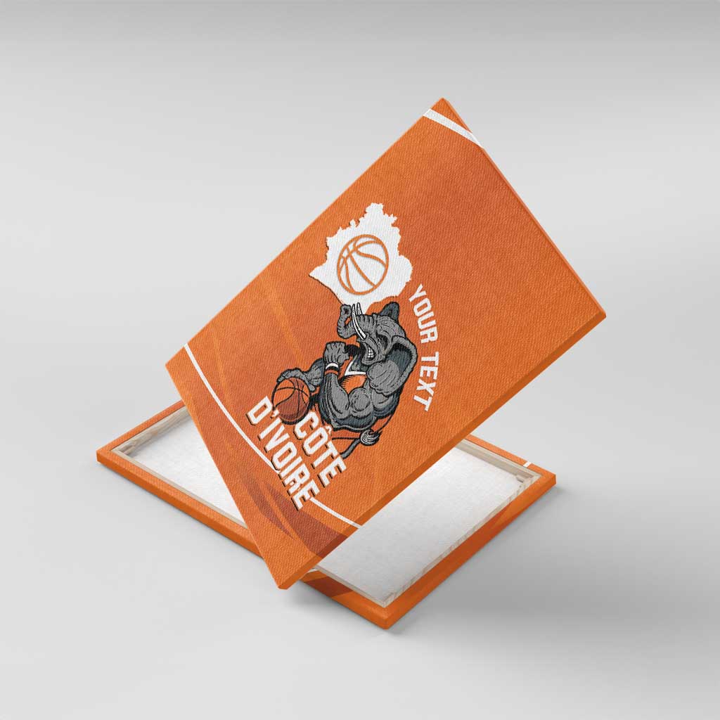 Afro Basketball Custom Ivory Coast Canvas Wall Art Allez Les Elephants - African Pride
