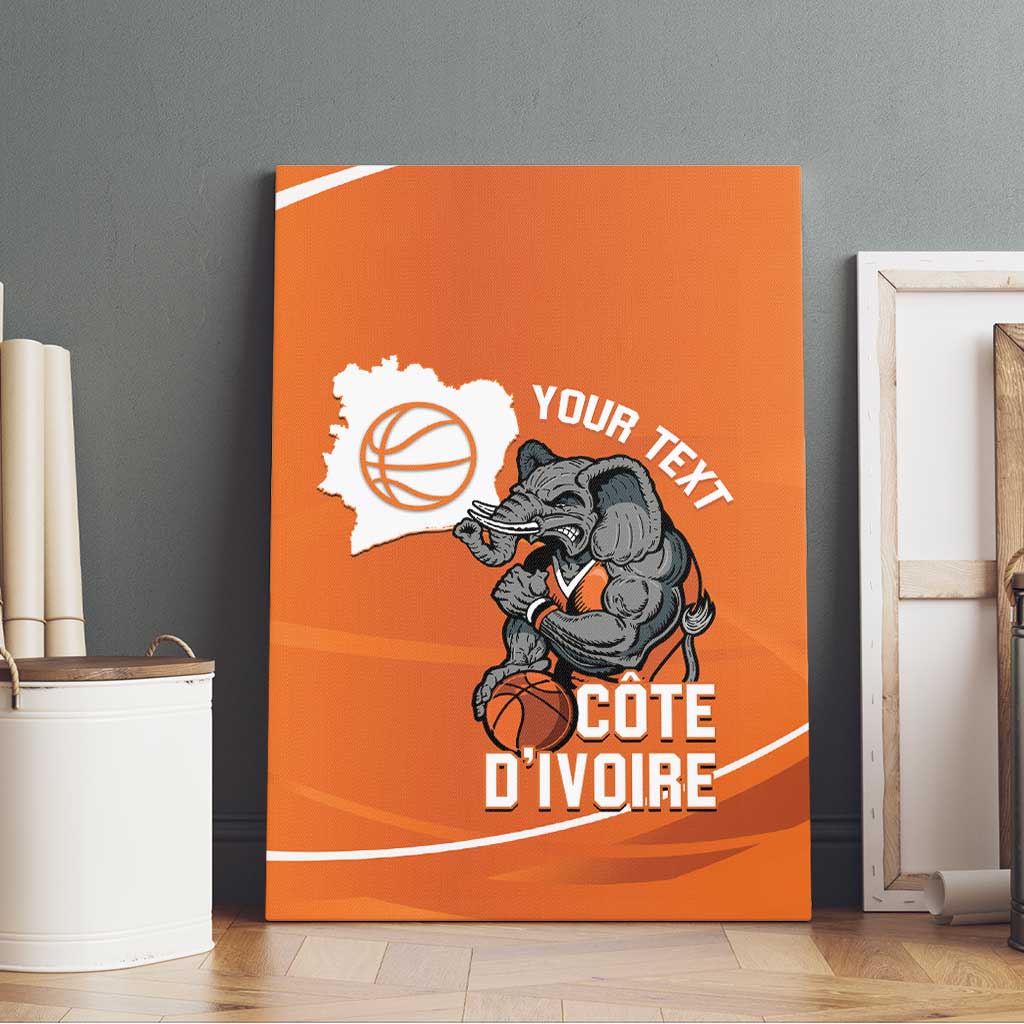 Afro Basketball Custom Ivory Coast Canvas Wall Art Allez Les Elephants - African Pride