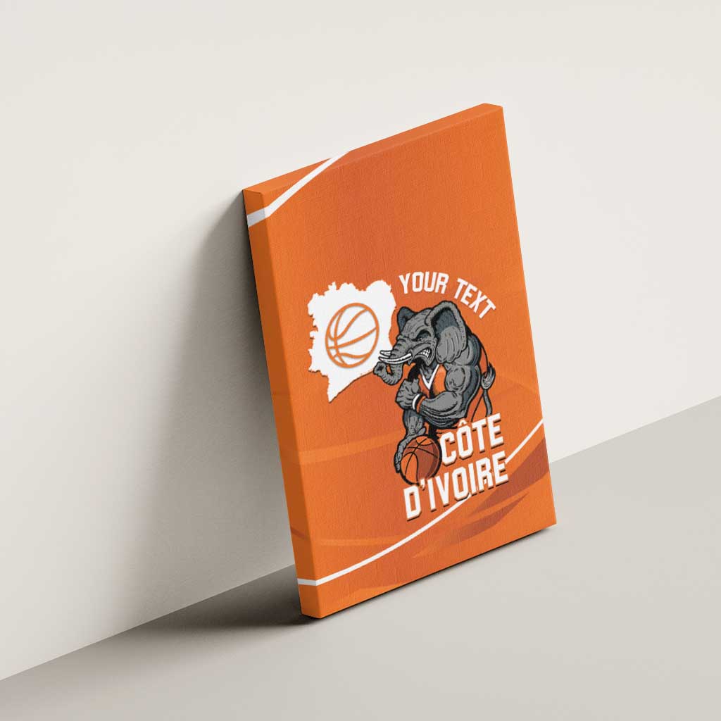 Afro Basketball Custom Ivory Coast Canvas Wall Art Allez Les Elephants - African Pride