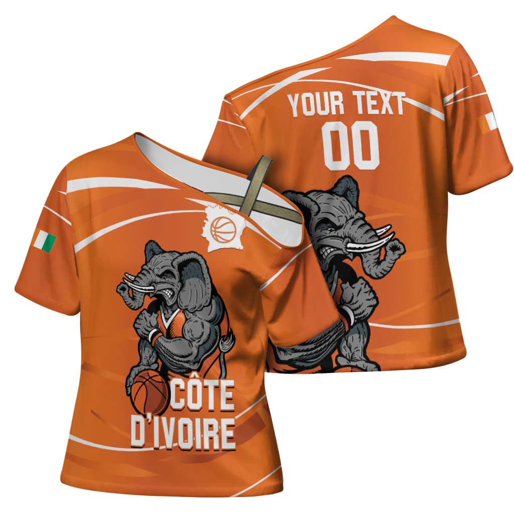 Ivory Coast Basketball Custom Cross Shoulder Shirt Allez Les Elephants