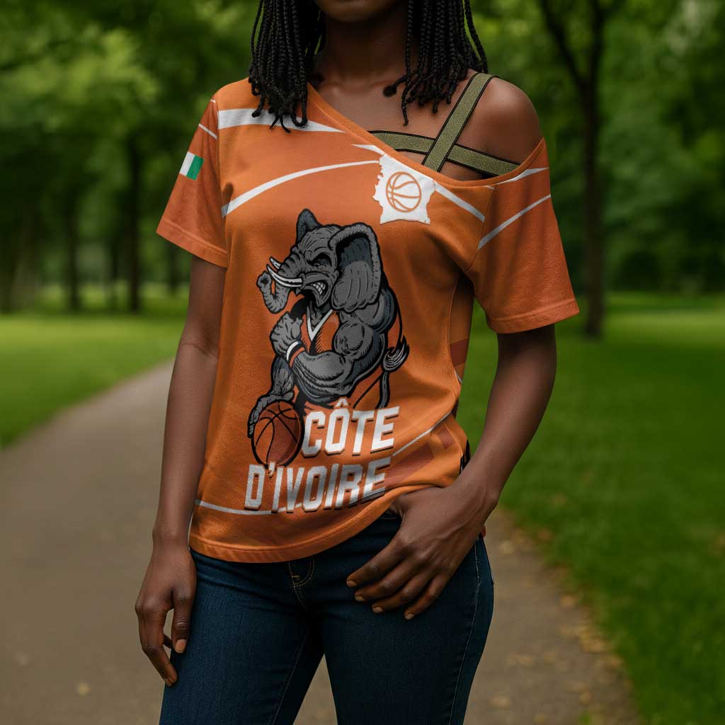 Ivory Coast Basketball Custom Cross Shoulder Shirt Allez Les Elephants