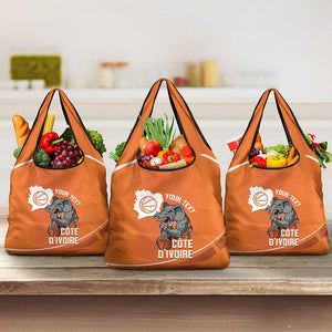 Afro Basketball Custom Ivory Coast Grocery Bag Allez Les Elephants - African Pride