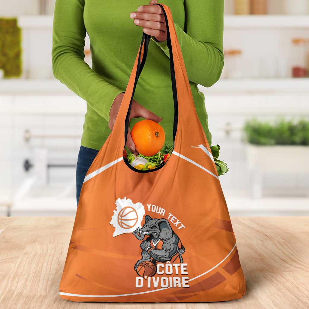 Afro Basketball Custom Ivory Coast Grocery Bag Allez Les Elephants - African Pride