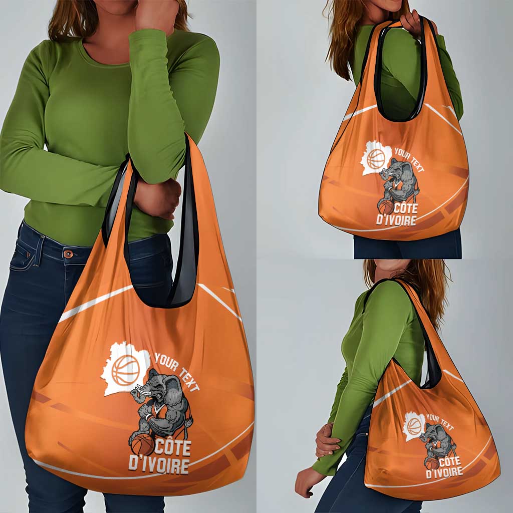Afro Basketball Custom Ivory Coast Grocery Bag Allez Les Elephants - African Pride