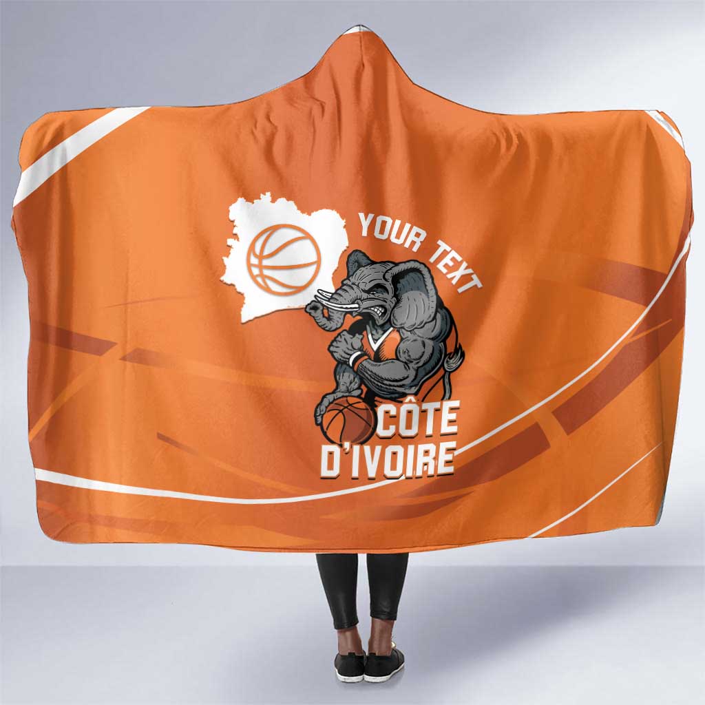 Afro Basketball Custom Ivory Coast Hooded Blanket Allez Les Elephants - African Pride