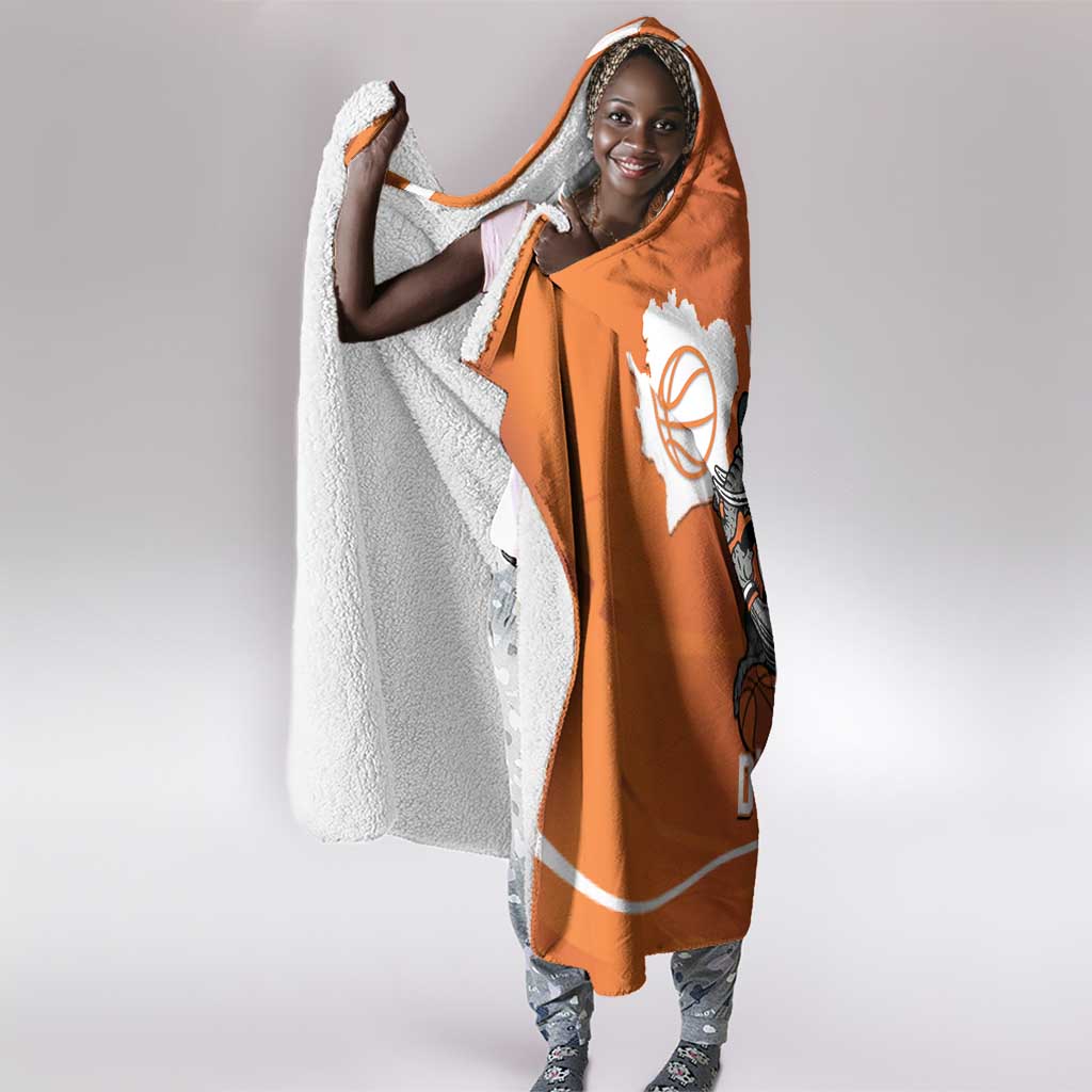 Afro Basketball Custom Ivory Coast Hooded Blanket Allez Les Elephants - African Pride