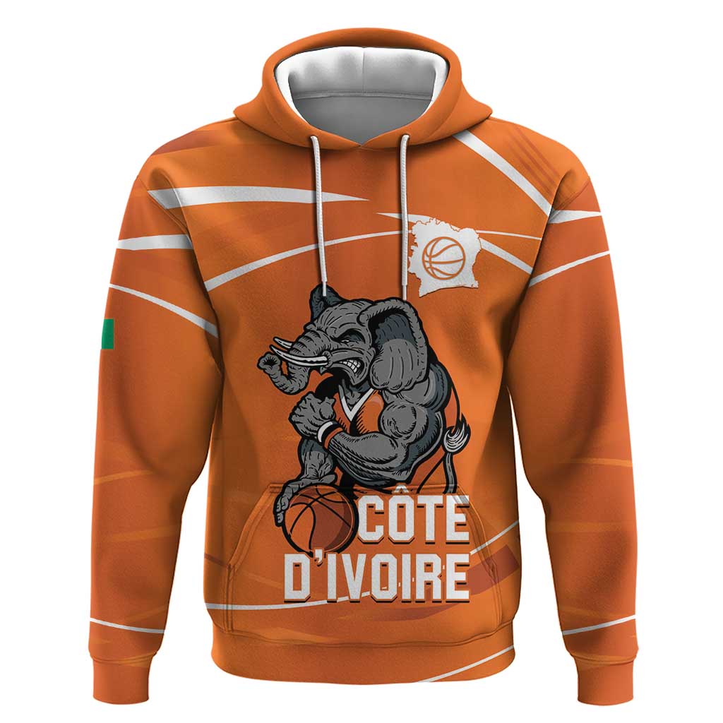 Afro Basketball Custom Ivory Coast Hoodie Allez Les Elephants - African Pride