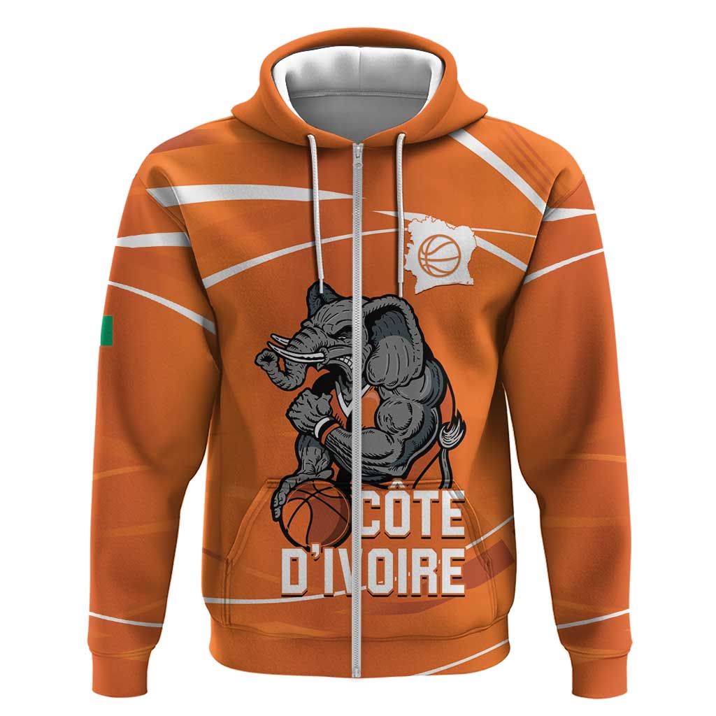 Afro Basketball Custom Ivory Coast Hoodie Allez Les Elephants - African Pride