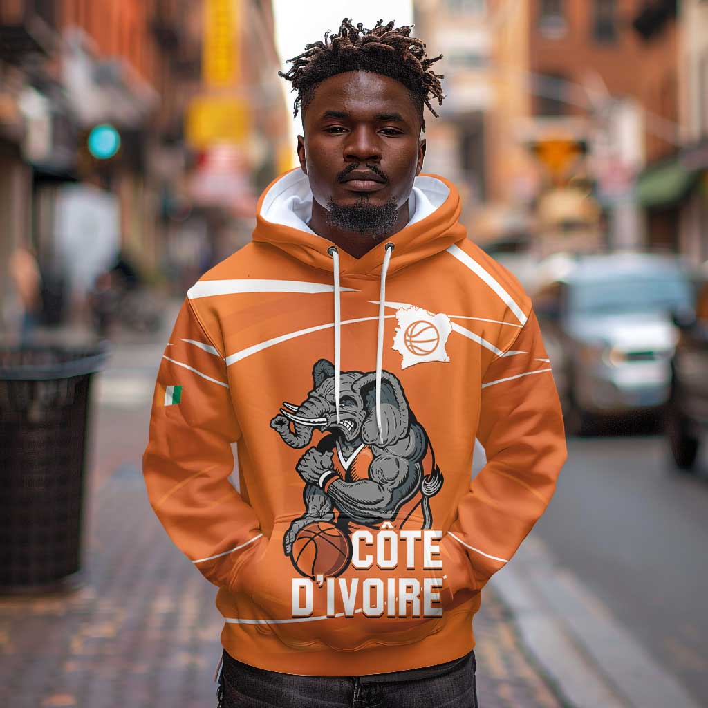 Afro Basketball Custom Ivory Coast Hoodie Allez Les Elephants - African Pride