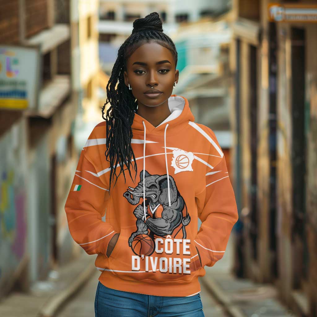 Afro Basketball Custom Ivory Coast Hoodie Allez Les Elephants - African Pride
