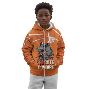 Afro Basketball Custom Ivory Coast Kid Hoodie Allez Les Elephants - African Pride
