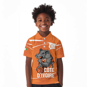 Afro Basketball Custom Ivory Coast Kid Polo Shirt Allez Les Elephants - African Pride