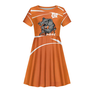 Afro Basketball Custom Ivory Coast Kid Short Sleeve Dress Allez Les Elephants - African Pride