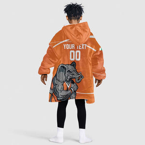 Afro Basketball Custom Ivory Coast Kid Wearable Blanket Hoodie Allez Les Elephants - African Pride